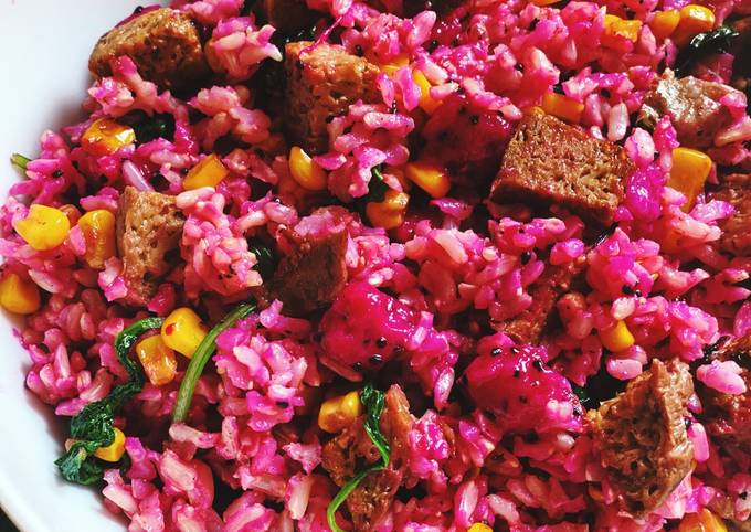 arroz frito con pitaya